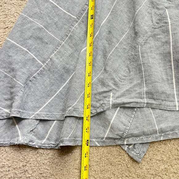 CINZIA Made in Italy Gray Linen Cotton Blend Asymmetrical Midi Dress Size M - Picture 10 of 12